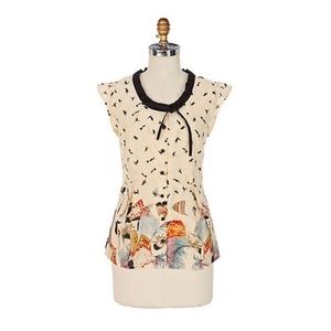 Anthropologie Odille Flutter Me Feather Blouse